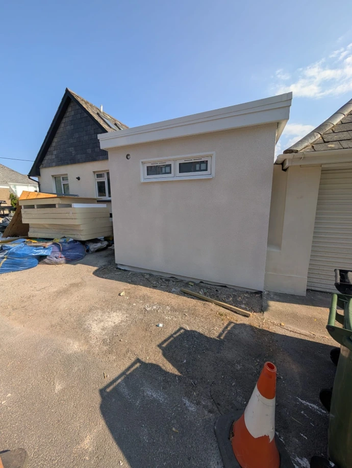 Isolocork spray cork finish on SIP extension in Woolacombe